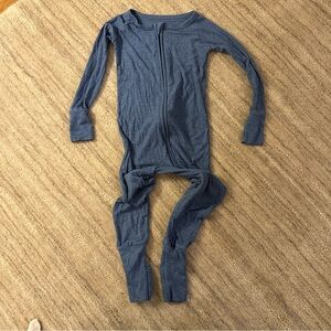 Little Sleepies Heather Blue Ribbed Zippy size 2T